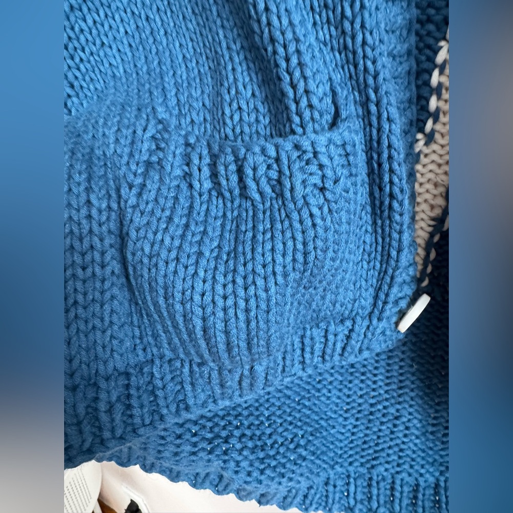 COTES OF LONDON VAIL BLUE & WHITE THE BUXTON | HAND MADE WOOL CARDIGAN - Picture 13 of 14